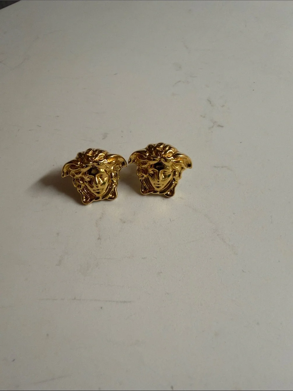 VERSACE Gold Medusa Head Stud Earrings AUTHENTIC
